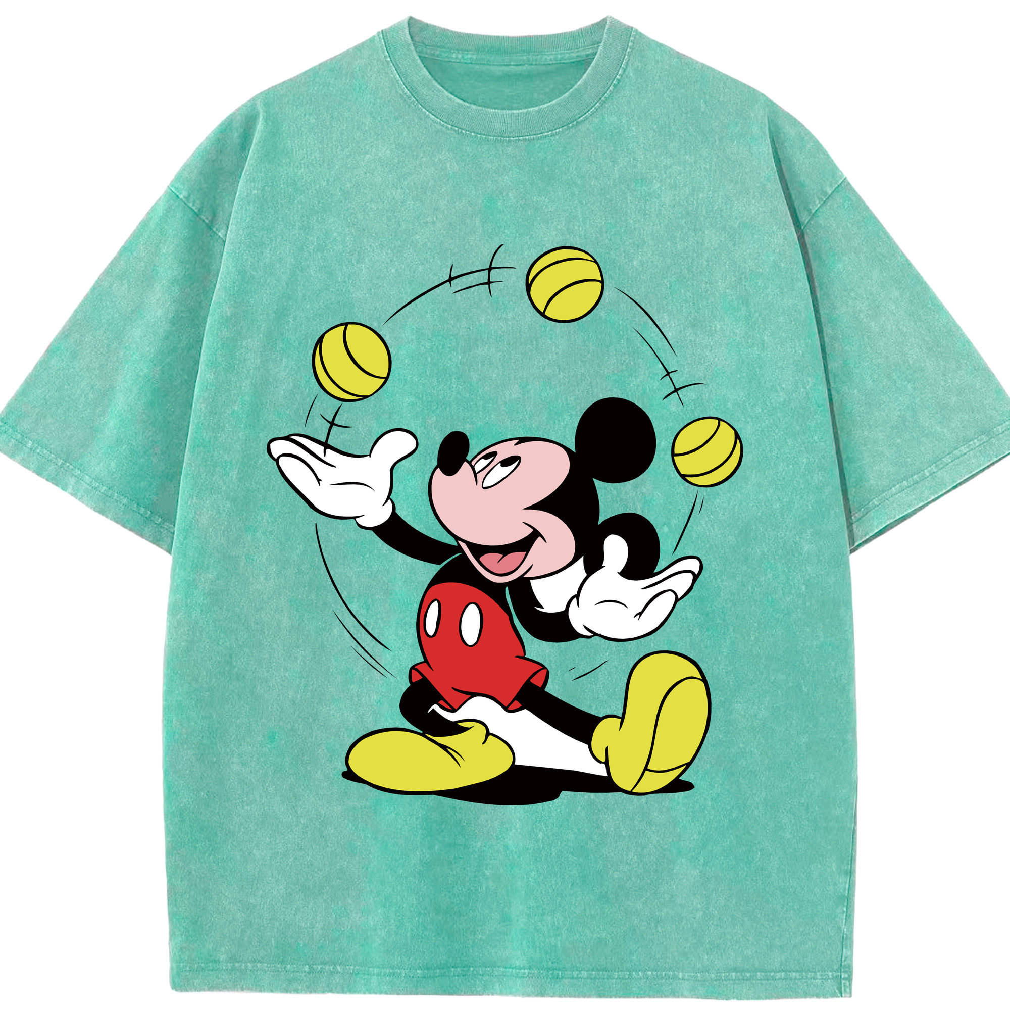 （画像用） ミッキーマウス Mickey Mouse 綿100% ヴィンテージ風 半袖Tシャツ（フロントプリント）